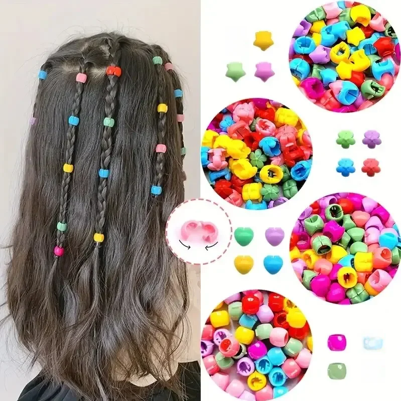 Pinces à cheveux colorées pour petites filles, 100 pièces, griffes mignonnes en forme d'étoile et de fleur, épingles à cheveux tressées, accessoires pour cheveux d'enfants, couvre-chef