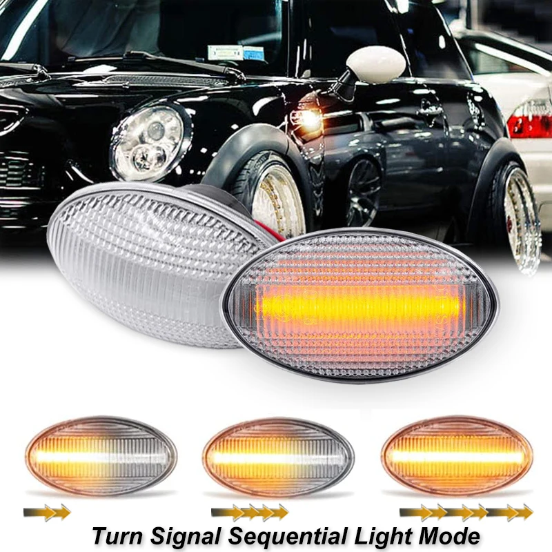 

For Mini Cooper R50 R53 2002-2006 Dynamic LED Turn Signal Side Marker Light For Mini Cooper R52 2004-2008 LED Side Repeater Lamp