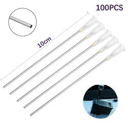 Aço inoxidável branco Blunt Dispensação Agulhas, cola Seringa, pontas da agulha para enchimento de tinta, soldagem a óleo, fluxo, 16G, 100mm, 100pcs