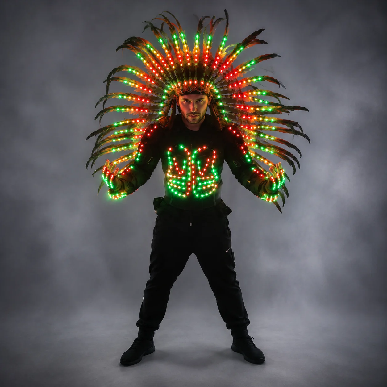 Costume en tricot à LED Shoous Armor Light Up Jacket, Costumes étincelants, Bar imbibé, Dance Team, DS Singer, DJ Nightclub, Full Document