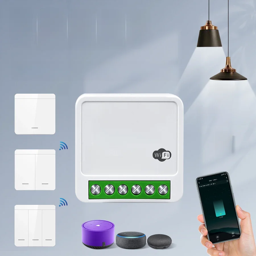 Tuya WiFi Smart Switch 433 Mhz Relais Empfänger Wireless 1/2/3 Gang 86 Wand Panel Schalter APP Steuerung Funktioniert mit Alexa Google Hause