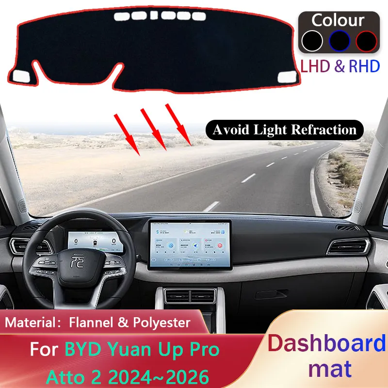 

Накладка на приборную панель автомобиля для BYD Yuan Up Pro Atto 2 2024 ~ 2026 2025, противоскользящий коврик, солнцезащитный коврик, ковер, аксессуары для приборной панели