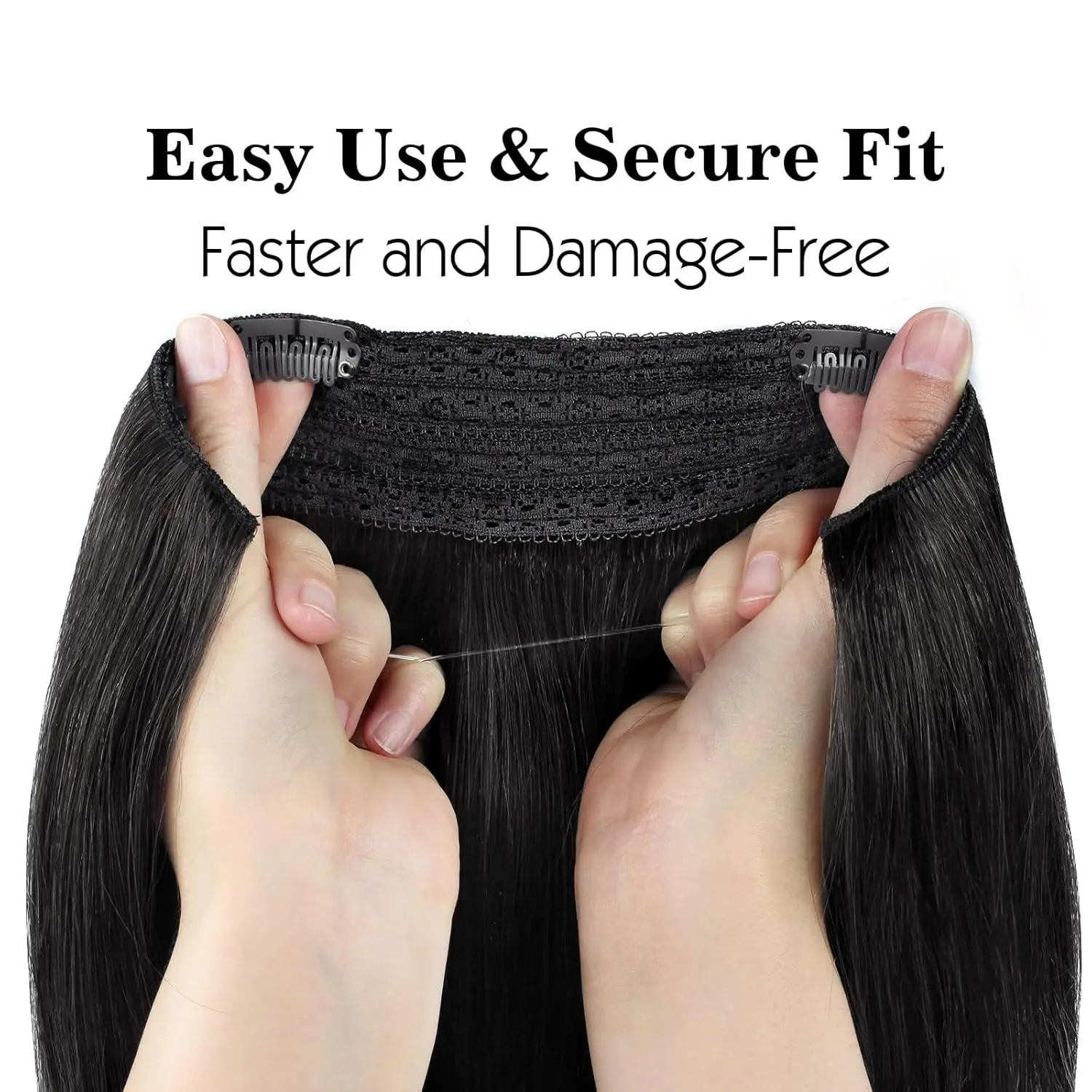 Sixstarhair Halo Наращивание волос Человеческие волосы 14/16/20 дюймов Проволока для наращивания волос Зажим для наращивания волос Настоящие человеческие волосы для женщин