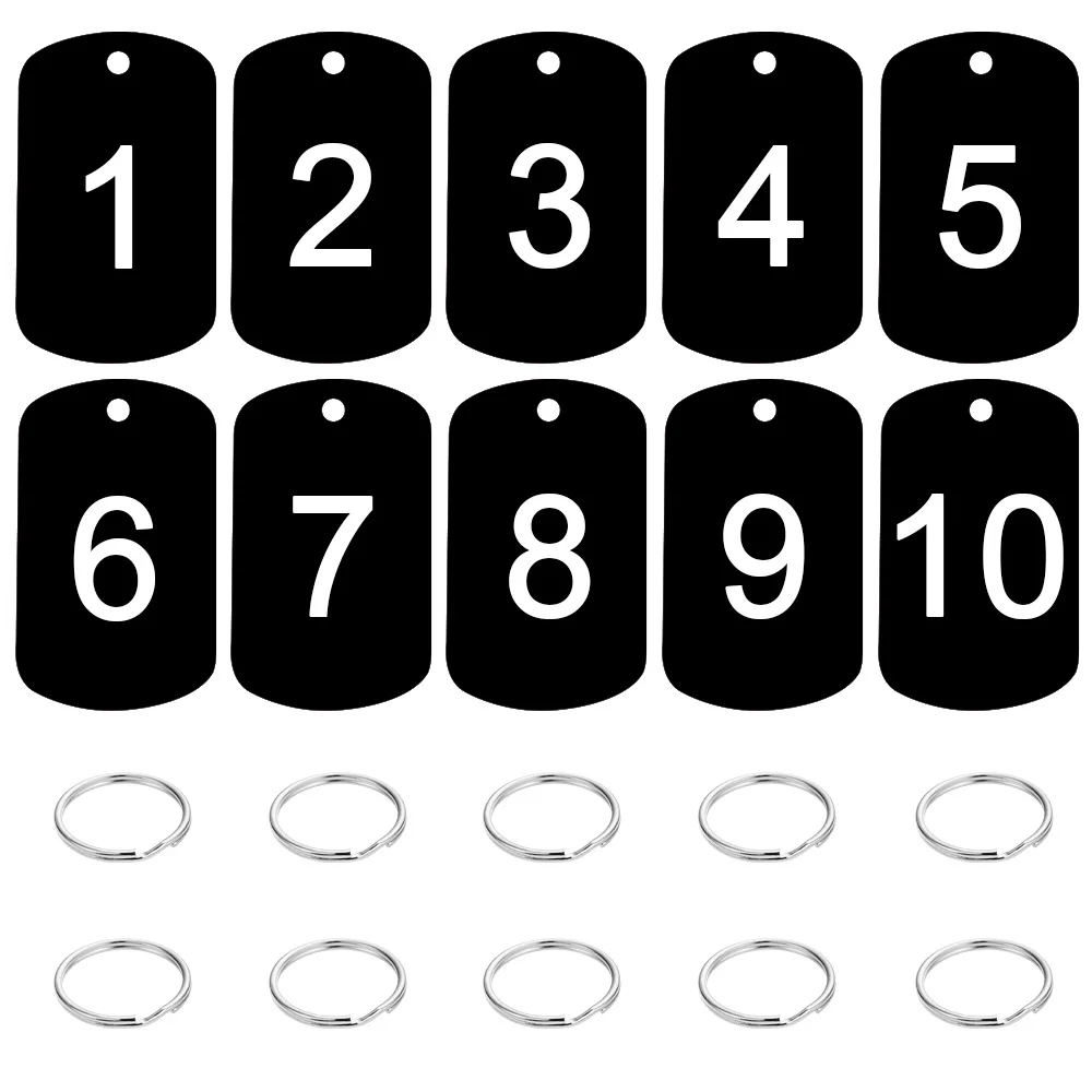 Aluminium Numbers Plates Tags Metal Storage Luggage ID Tags Key Ring Labels Dog Tag Name Logo Keychain Ring Digital NamePlate