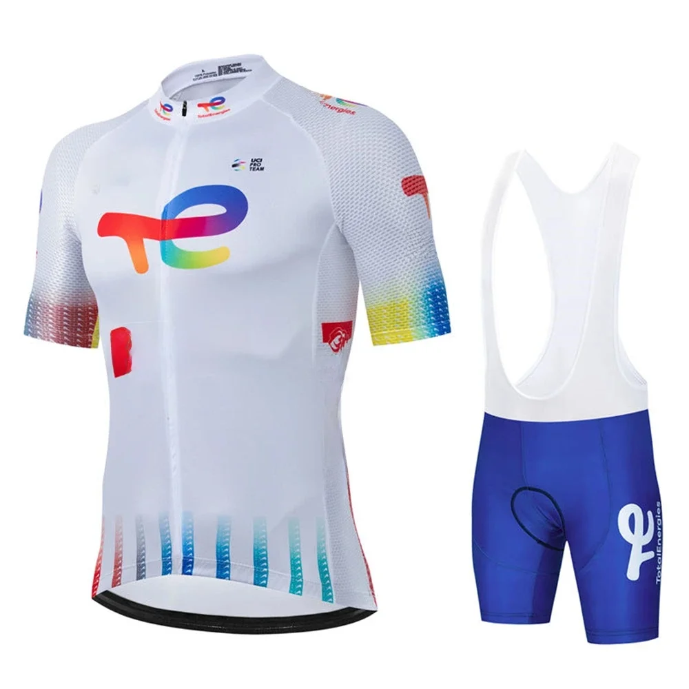 AliExpress NONE Total Energies Team Cycling Jersey Set Breathable Mtb Maillot Ciclismo Hombre Outdoor Sports Bib Pant Summer Bicycle Clothing