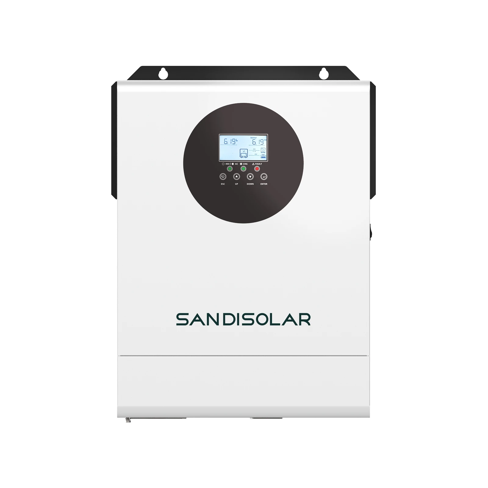 SANDISOLAR 6,2kW 48V Wechselrichter 230V Reine Sinuswelle RS485 Trockenkontakt für Fernüberwachung Doppelausgang 6500W PV 120A MPPT