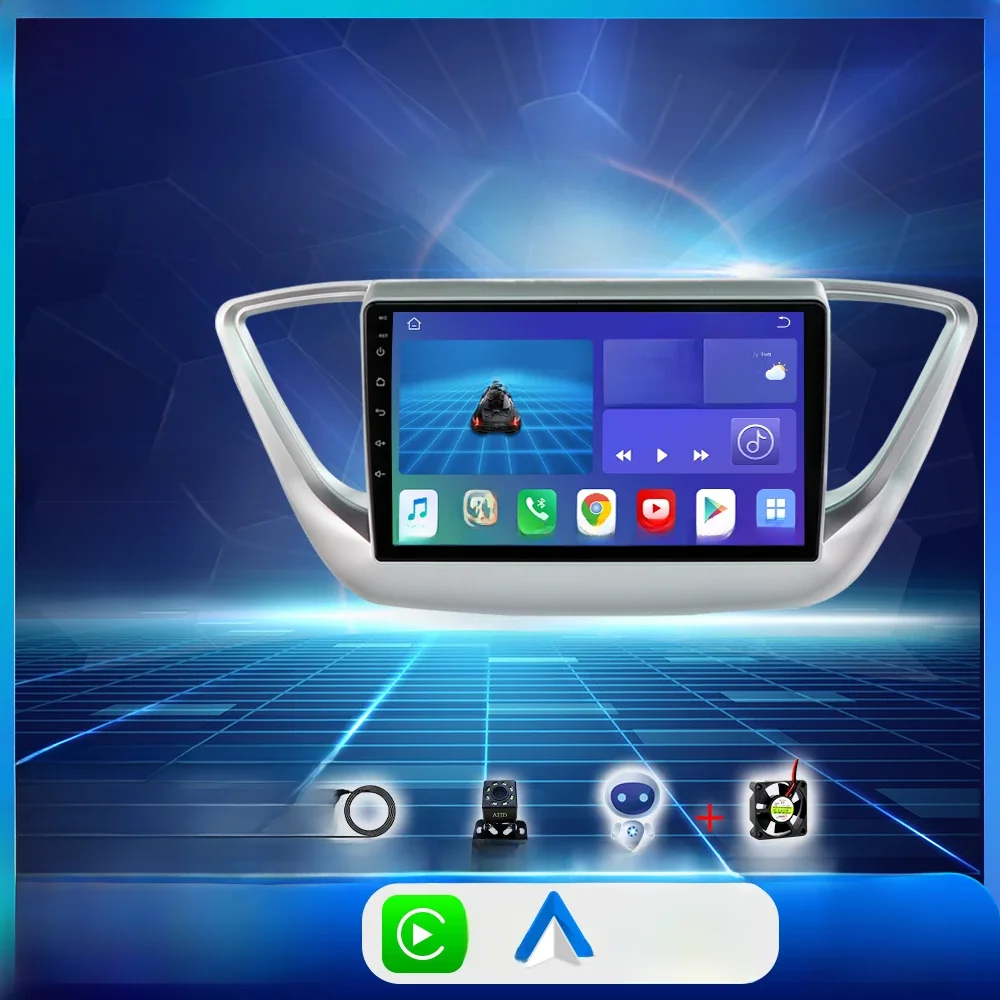 Hizpo 8 core android 12 carplay autoradio für hyundai solaris 2 verna 2013-2016 multimedia player