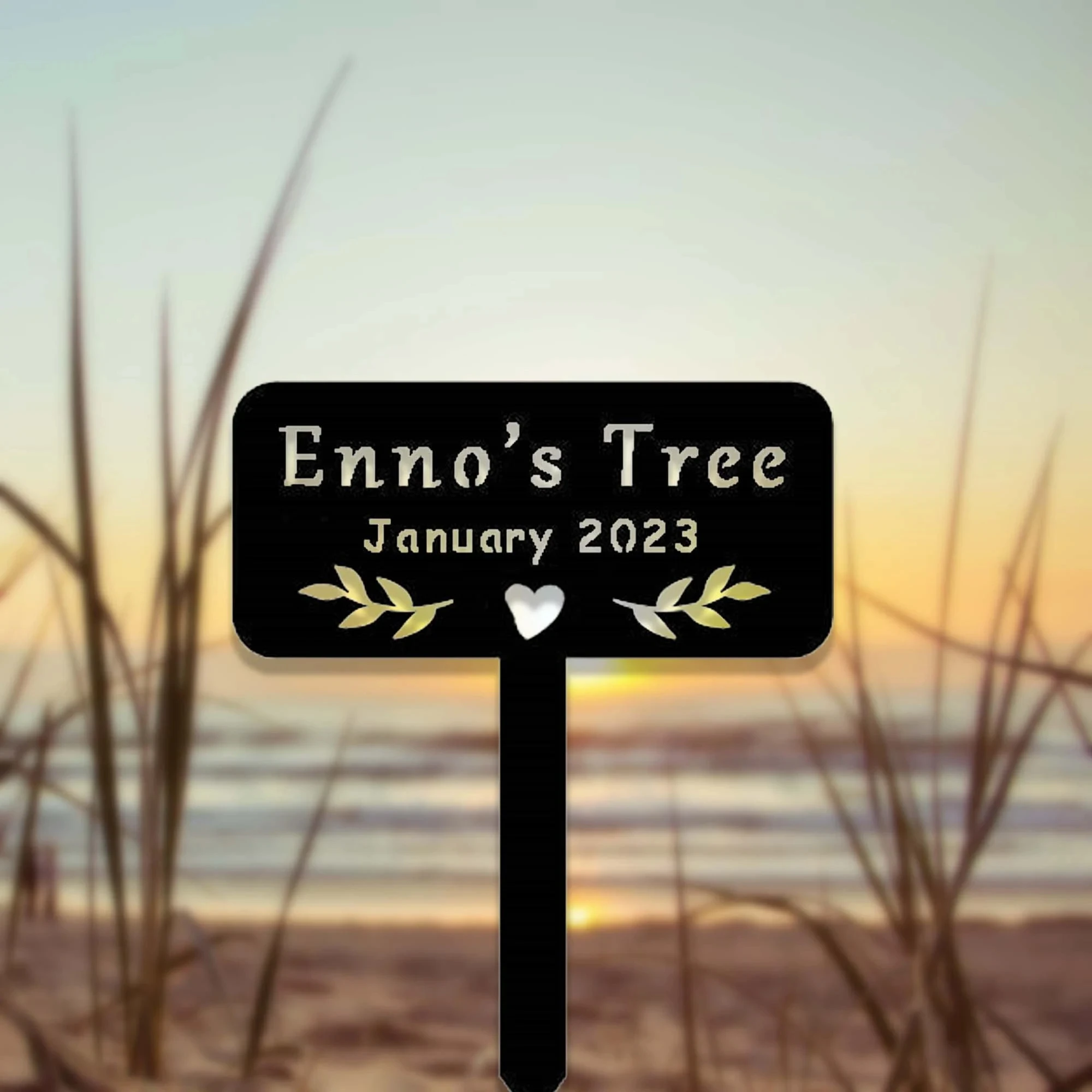 Custom Memorial Tree Sign With Stake,Personalized Tree Metal Garden Marker,Tree Garden Sign,Tree Plaque Marker,Metal Name Plate