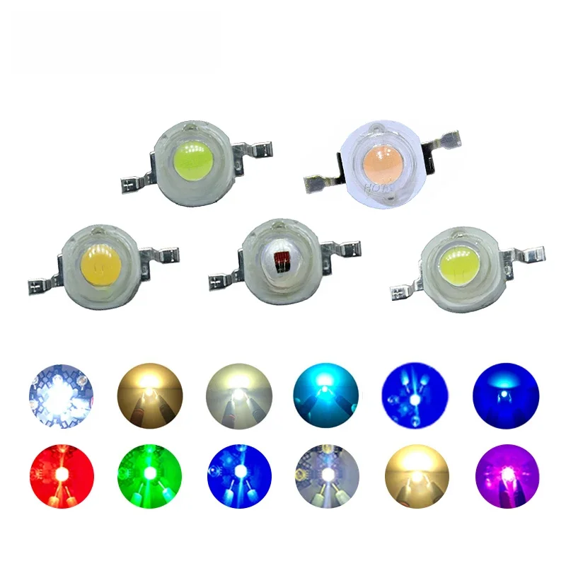10szt LED Chip 3W Ciepła Chłodna Biała Czerwona Niebieska Zielona Żółta UVA IR Pełne spektrum 660nm 440nm COB Lampa do uprawy dla 3 W Watt Light Beads — zdjęcie 2