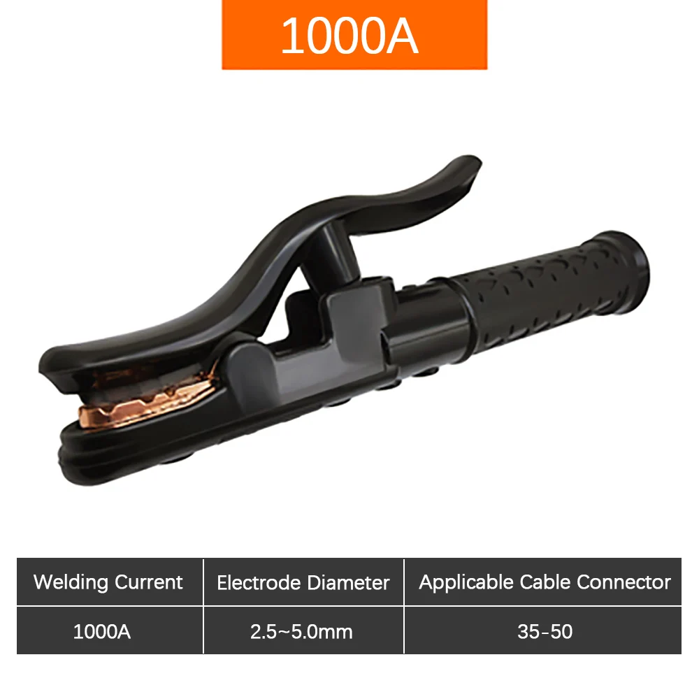 Imagen 3: Pinzas de soldadura de alta resistencia 1000A, soporte de electrodo de soldadura de 2,5-5,0mm con mandíbulas de cobre, alicates de soldadura para soldadura de alta corriente