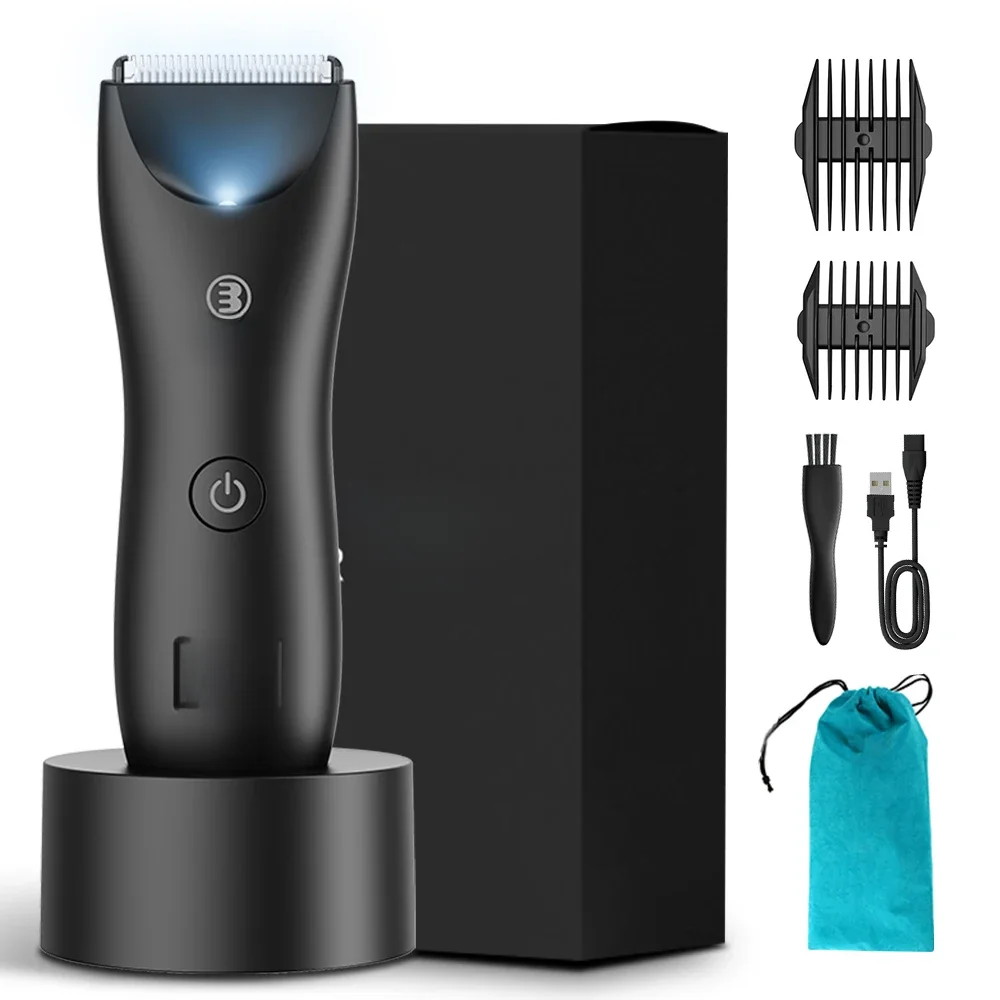 Profissional virilha Body Hair Trimmer Bola Shaver para Homens Body Grooming Clipper Recarregável