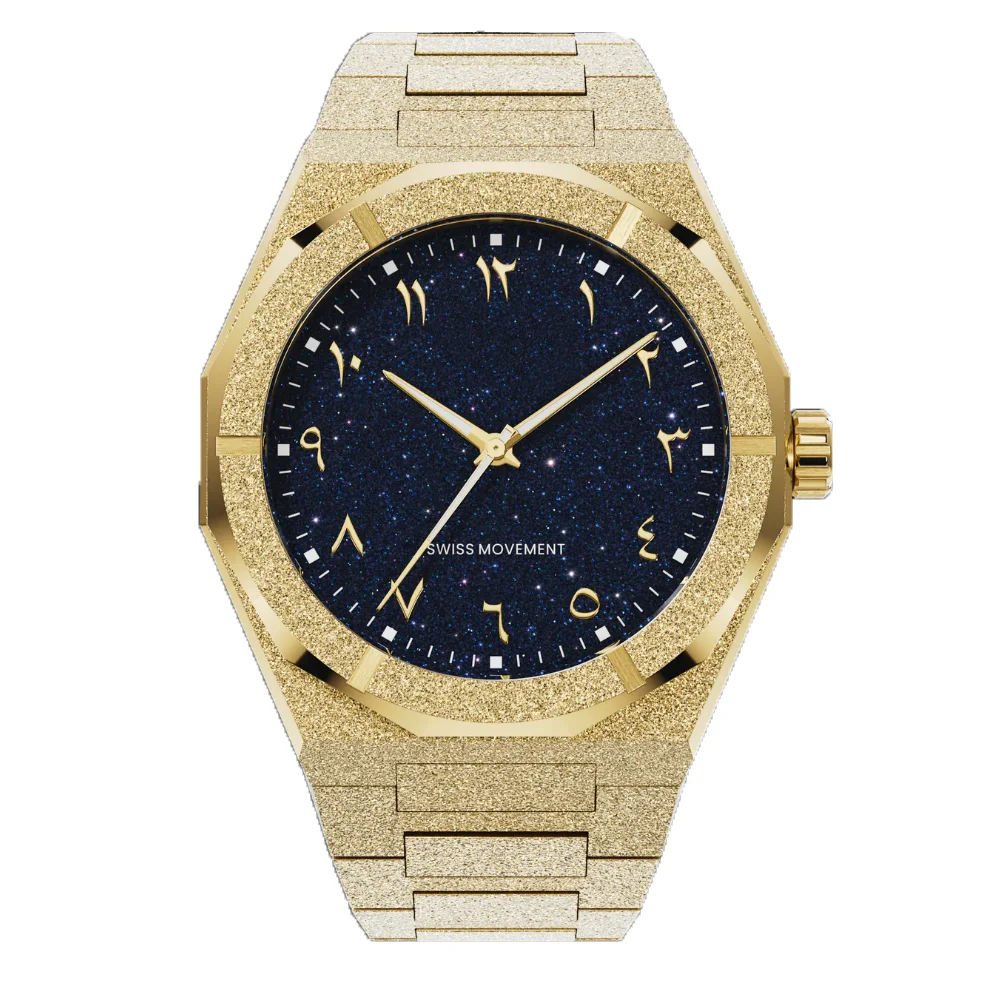 Orologio smerigliato con quadrante arabo a forma di stella in acciaio inossidabile resistente all'acqua da 5 ATM con logo PR