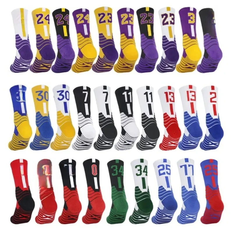 AliExpress Style Star Kids Basketball New Socks Sport Socks Outdoor Cycling Skateboard Running Breathable Adult Non-Slip Middle Towel Socks