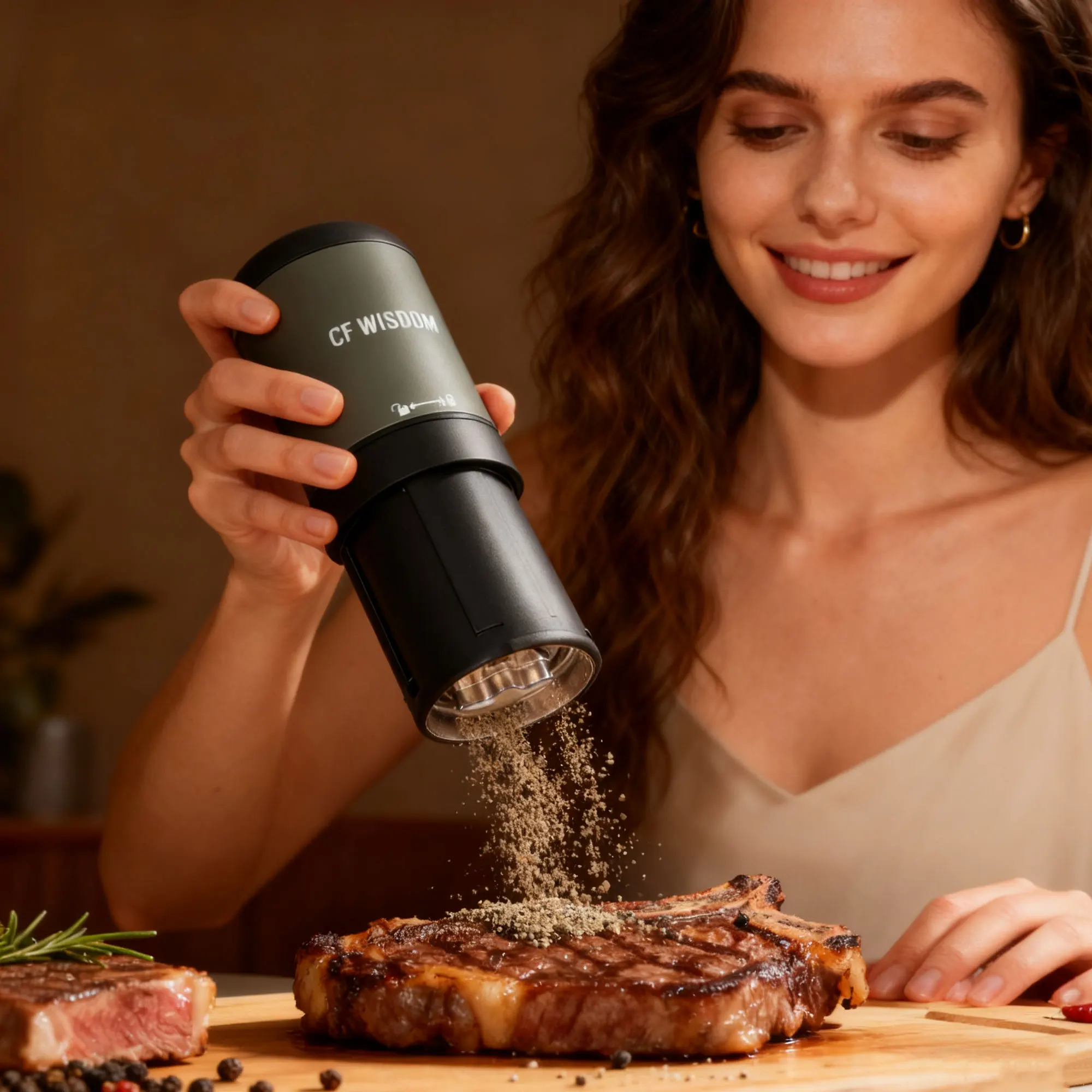 

Электрический набор мельниц для соли и перца, автоматическая мельница для перца, нержавеющая сталь, регулируемая степень грубости, рождественский подарок, кухонные инструменты