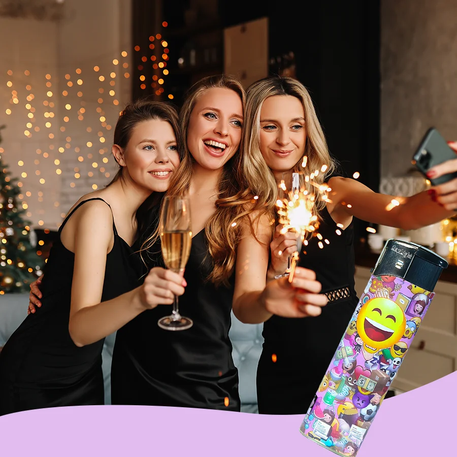 50-Piece Creative Print Lighters with 1PC Butane Refill - Sturdy Material, Diverse Fun Creative Patterns