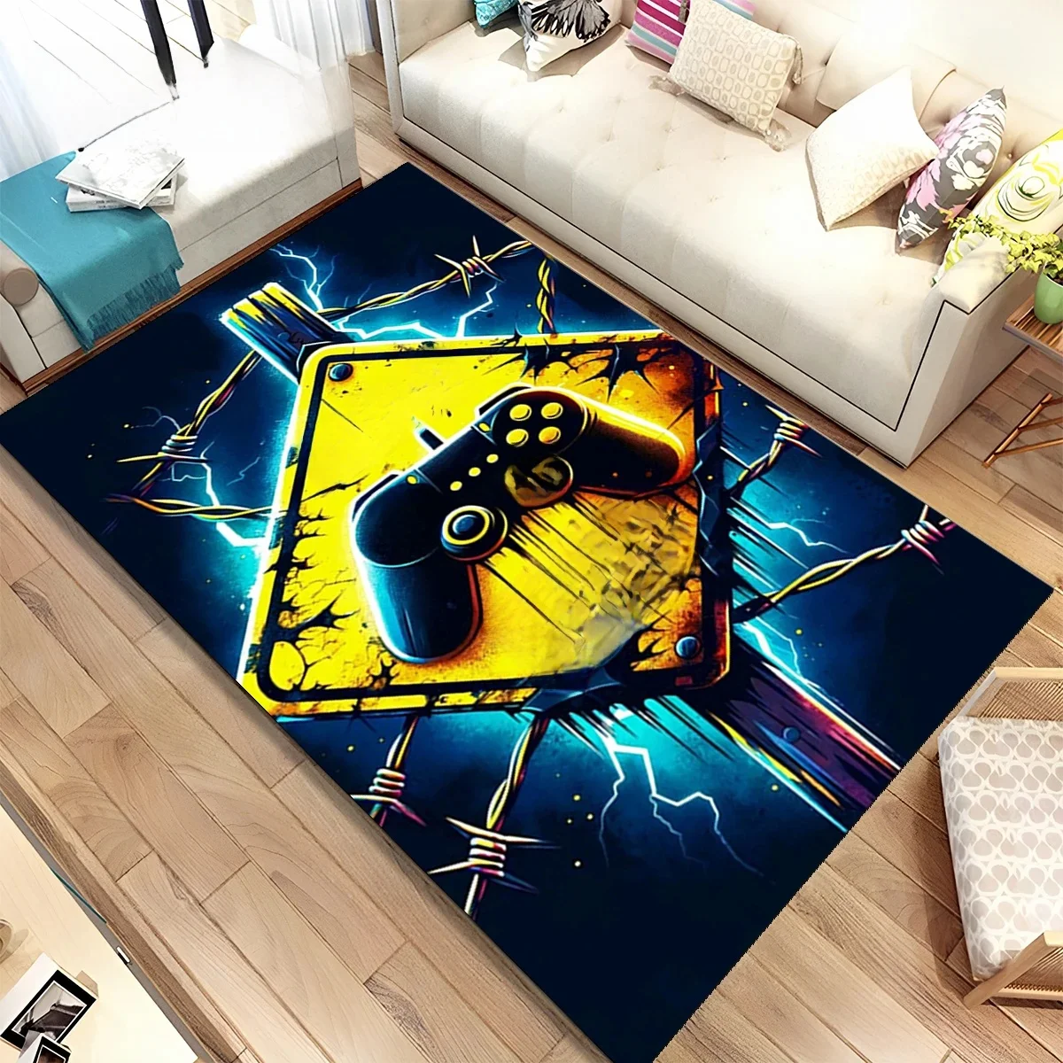 Tapis de manette de jeu de dessin animé, pour salon, chambre à coucher, décoration de maison, tapis de sol, décoration antidérapante, paillasson de canapé pour salle de jeux pour enfants