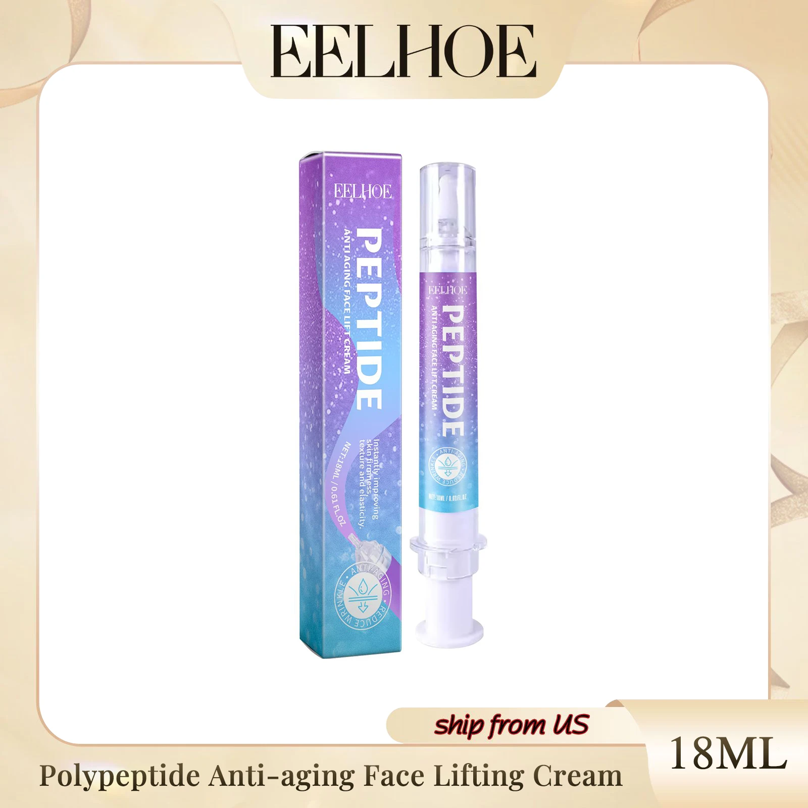 Polypeptide Facial Lifting Cream Lifts Tightens Hydrates Moisturizes Reduces Wrinkles Fine Lines Shrinks Pores Facial Cream