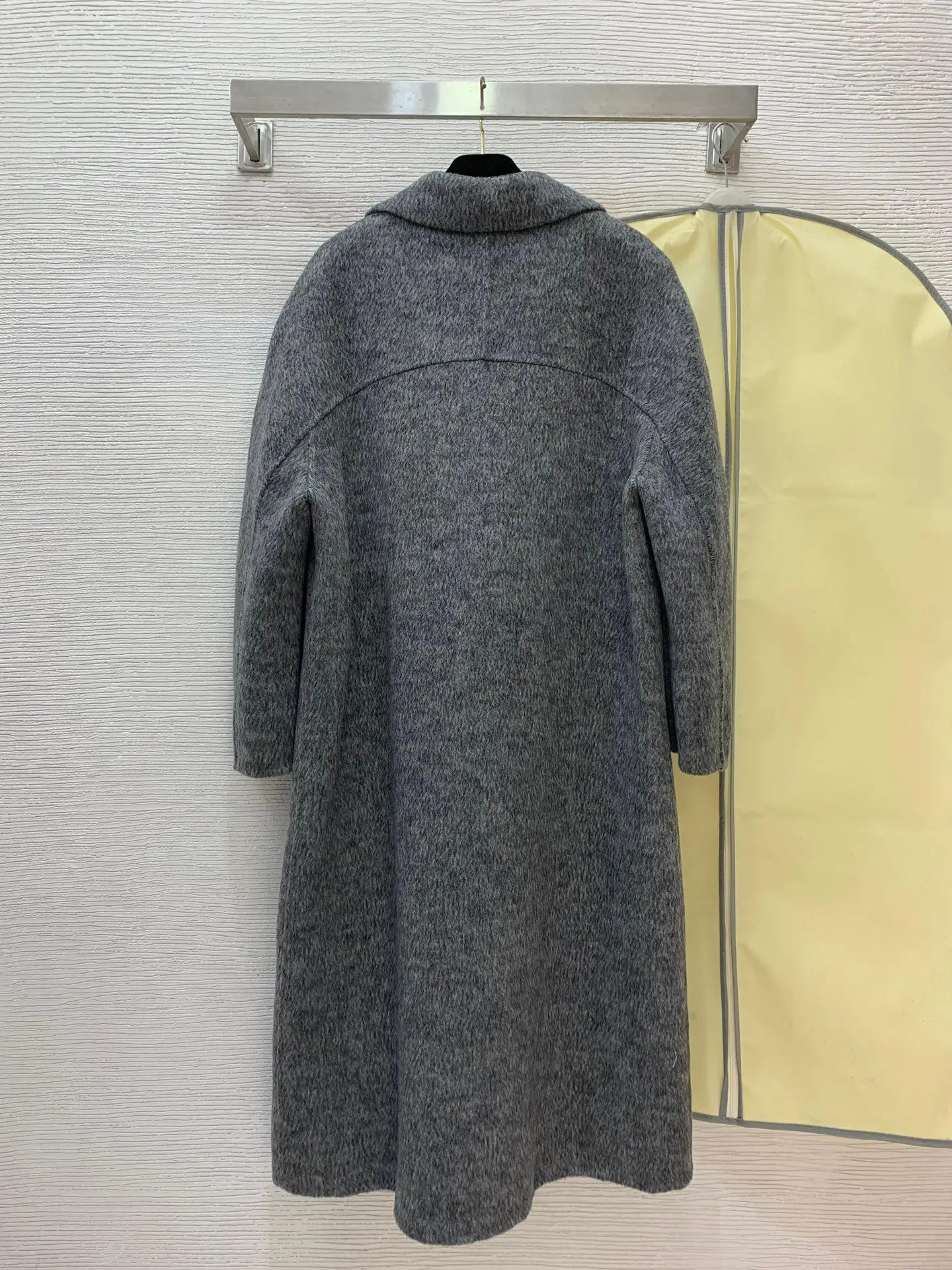 

Australian double-sided woolen long coat! Two button placket collar, loose and slimming, medium to long woolen coat jacket