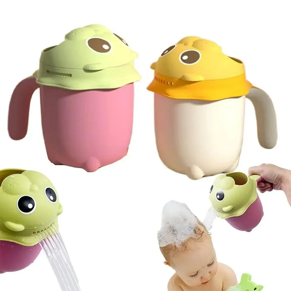 Cuillère à eau épaisse pour bain de bébé, forme d'animal de dessin animé, débit d'eau apaisant, cuillères de douche antidérapantes multifonctions pour tout-petits
