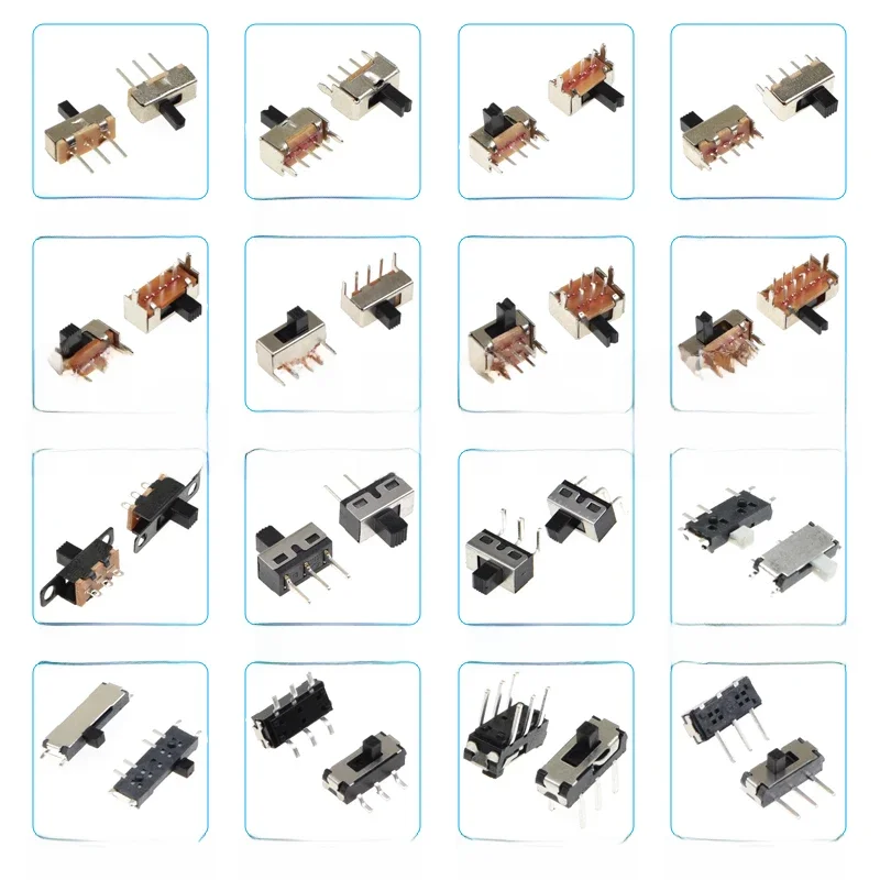 10 pièces interrupteur coulissant Micro-puissance interrupteur à bascule simple et Double rangée à insertion directe horizontale coulissante deuxième vitesse troisième vitesse