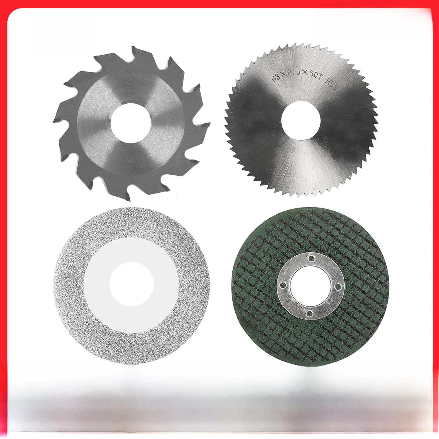 Jeu de lames de scie à chaîne en résine, lame de scie en alliage, HSS, 2,5 pouces, 63mm, 60mm, 2.5 pouces, 63mm, 2.5 pouces, 4 pièces