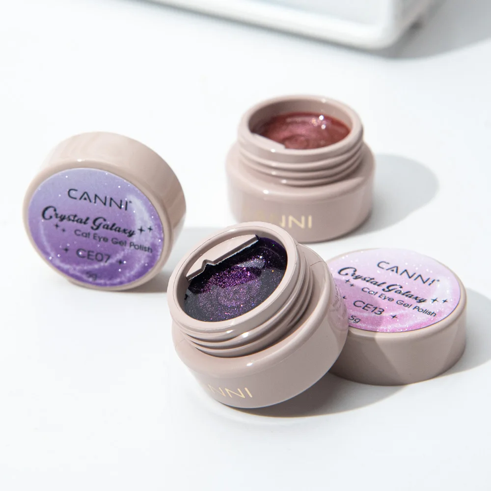 CANNI 18ml TPO-freier Langanhaltender No-Wipe Bright Topcoat Peel-off Base Coat 5g Kristall Magnetischer Katzenaugen-Gel Funkelnder Glitzer-Lack – Detail 5