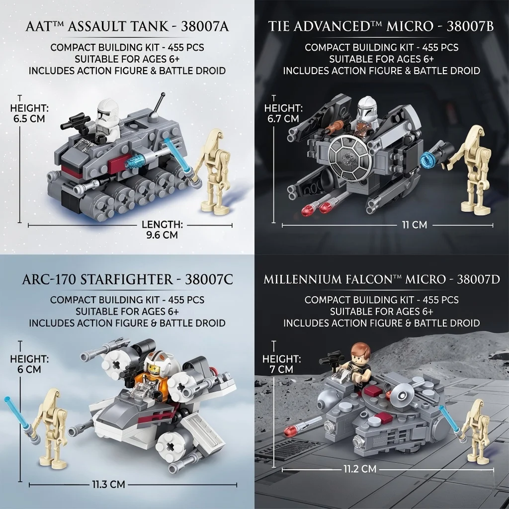 Space Battle Starship War MOC Building Blocks 455pcs DIY Galaxy Defender Fighter Bricks Construction Toy SWars Gift for Children