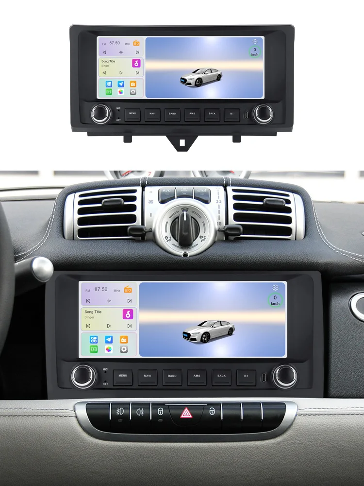 MEKEDE EU Lager Android Autoradio Für Mercedes Benz Smart Fortwo 451 2011-2015 Multimedia Player Carplay GPS Navigation Touchscreen Head Unit Stereo Soundsystem WIFI Bluetooth 4G LTE Plug & Play OEM