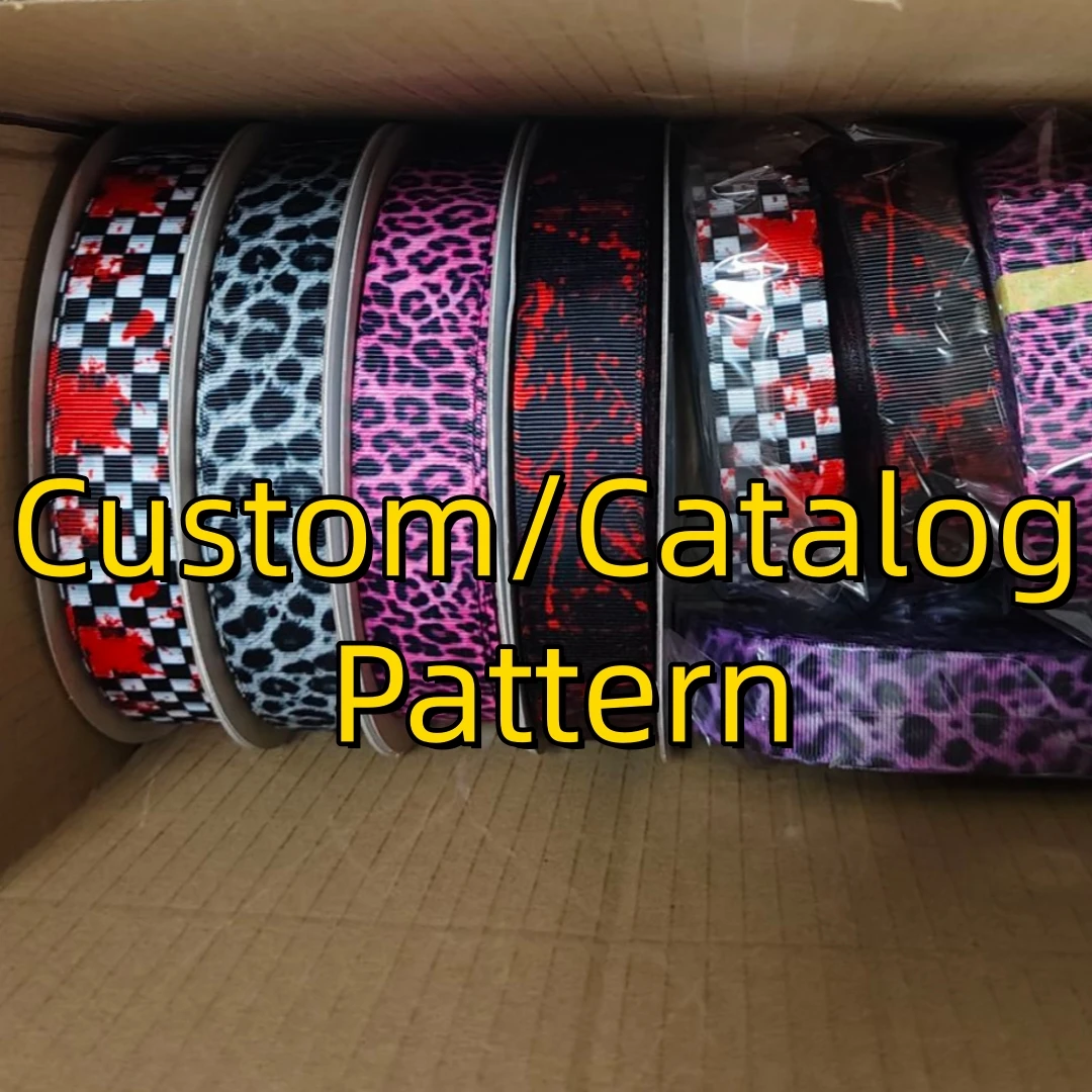 E Eye W Printing Pattern Grosgrain Ribbon Satin Ribbon for Cheer Bows Girl Hair Bows Cartoon DIY Craft Supplies Badge
