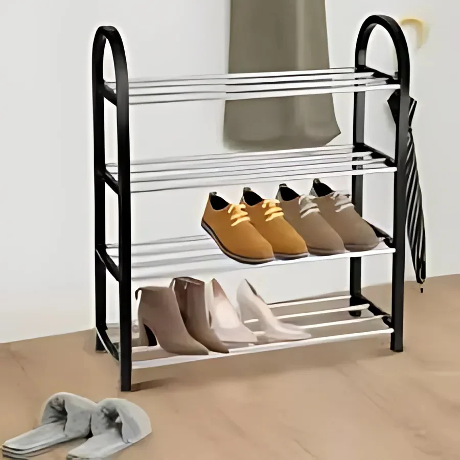 Sapateira Organizadora de Sapatos Preto 4 Andares 8 a 10 Pares Opções de Kit ou Apenas 1 unidade