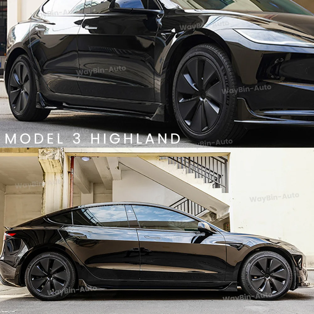 Fast Aero Side Skirt For Tesla Model 3 Y 2017-2024 Body Kits Model 3 Highland Side Lip Glossy Carbon Black Auto Accessories