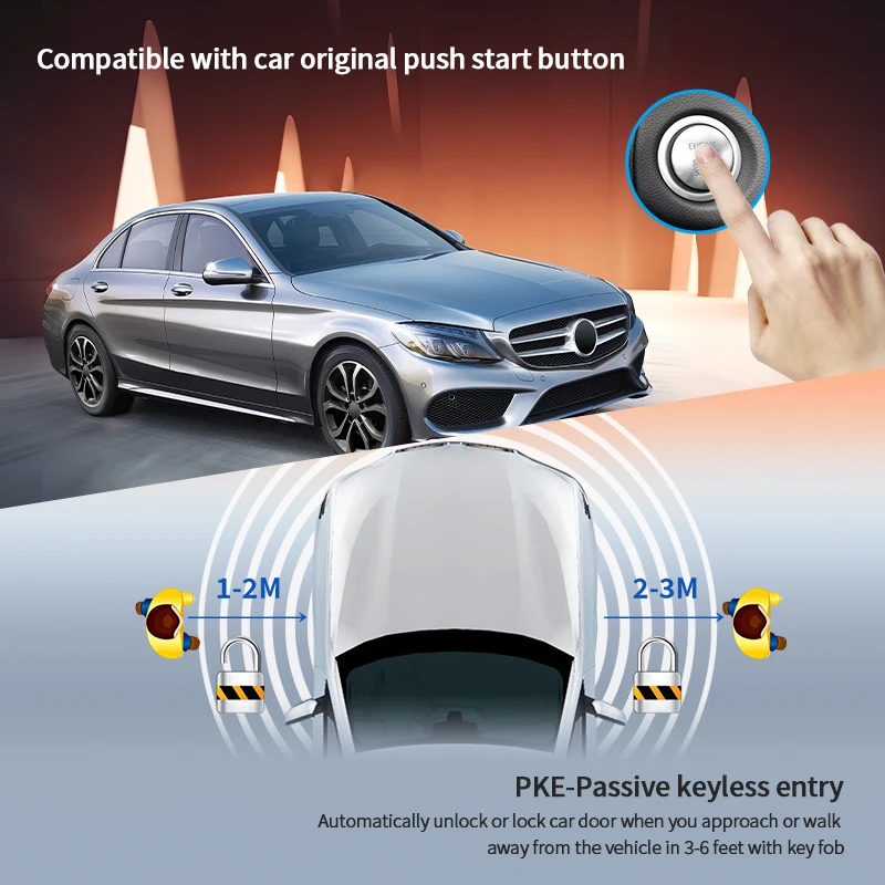 EASYGUARD plug&play auto start fit for 15-18 Benz C class W205/16-19GLC X253/14-17S class W222 with oem push button