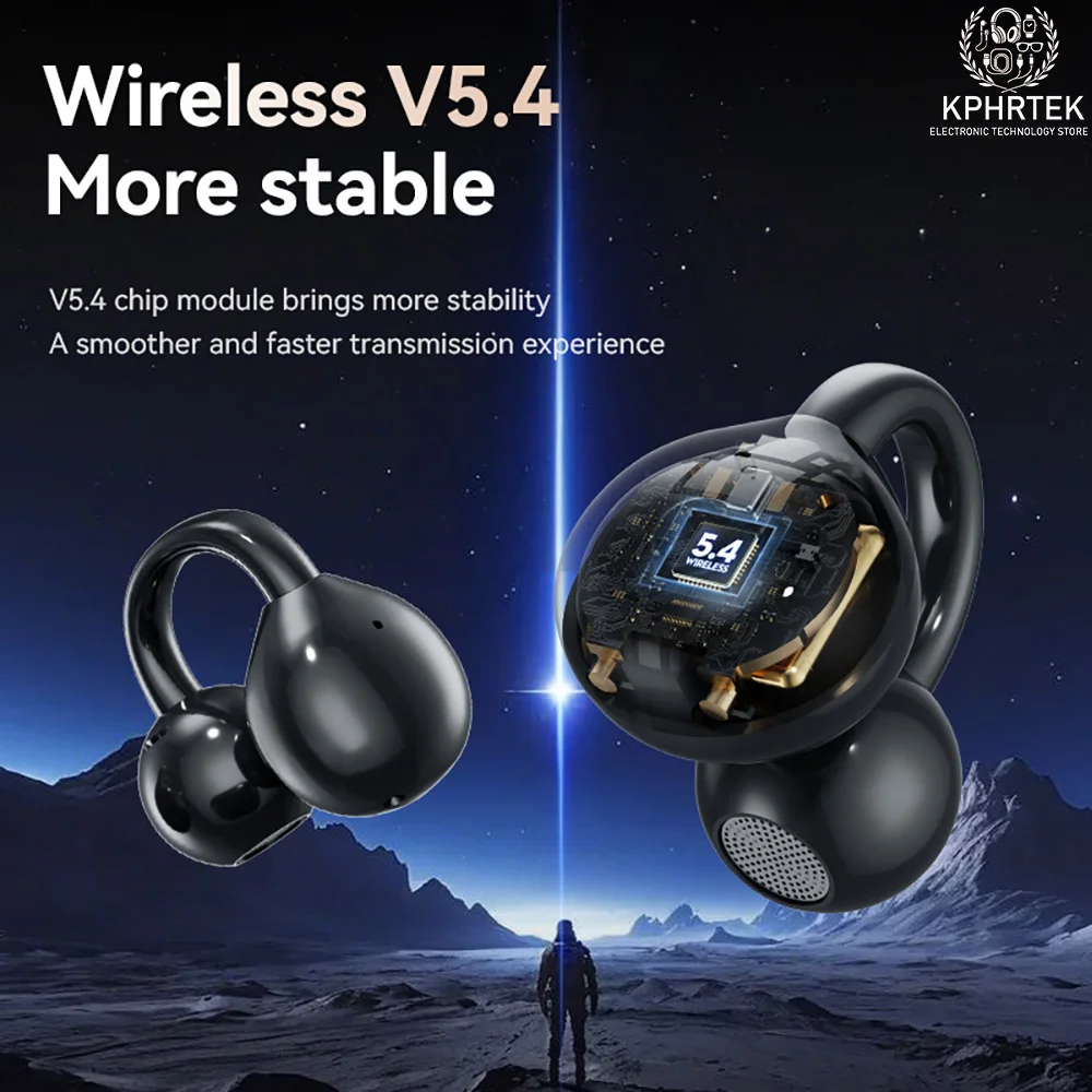 سماعة بلوتوث لاسلكية M100 شاشة ملونة تعمل باللمس الأذن كليب نوع سماعة ترجمة عمر البطارية طويل جدًا