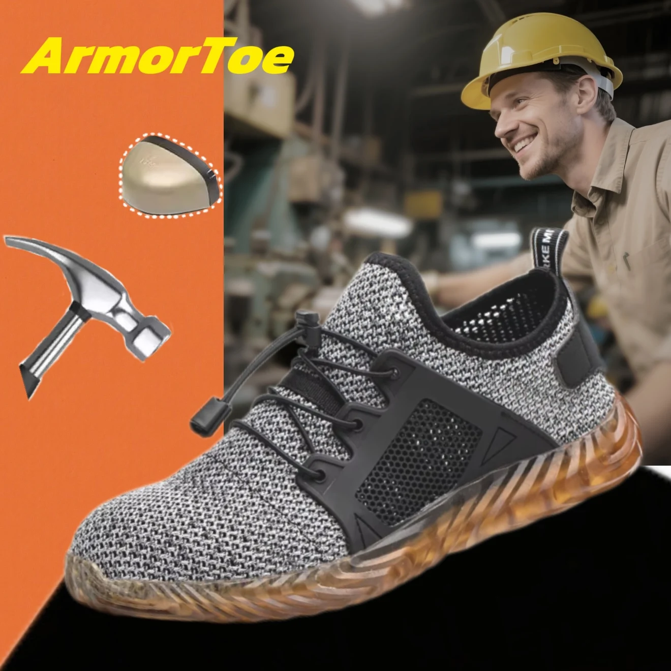 

ArmorToe Safety Shoes Steel Toed Work Shoes Sports Shoes Summer Lightweight Anti-smash Anti-puncture Anti-smash Shoes #Armor2768