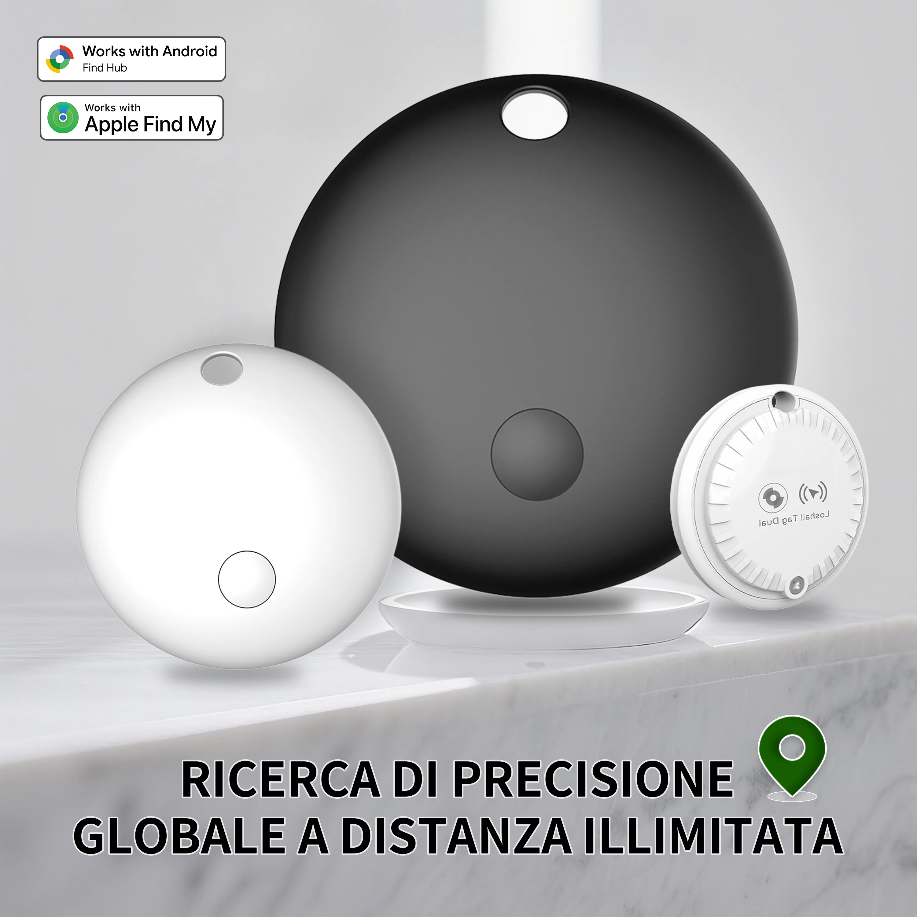 Mini-GPS-Dual-System-Tracker für Apple Find My/Android Google Find Hub App Item Finder Bag/Key Locator Smart Bluetooth Tracker