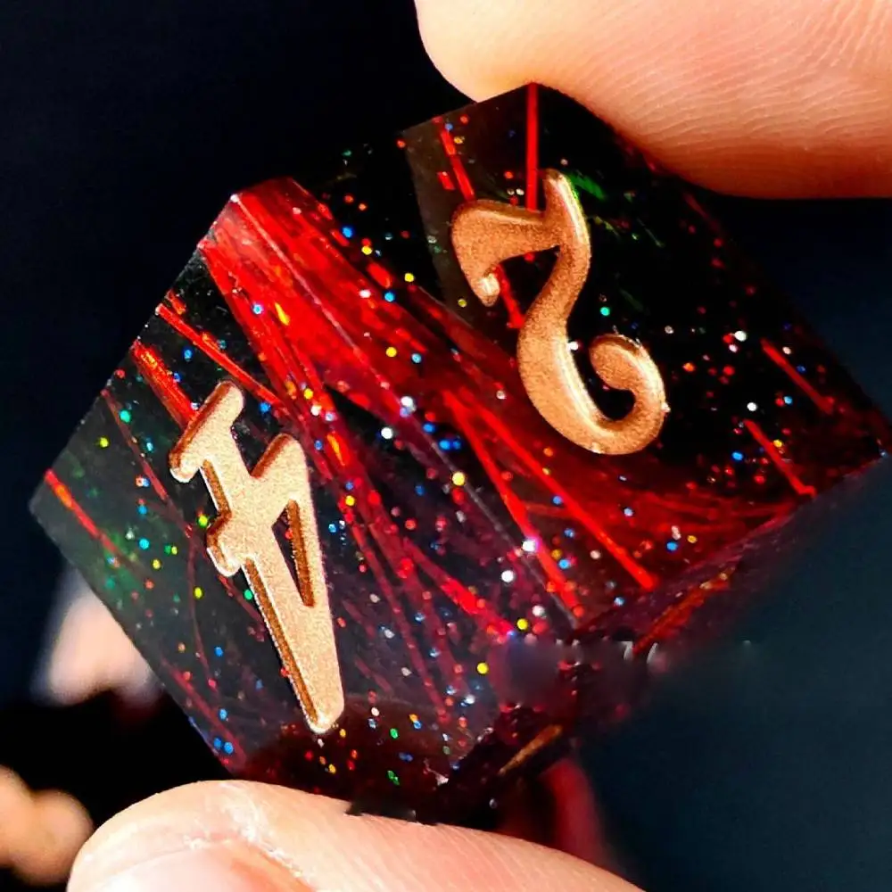 

Polyhedral Digital Dices Red Resin Dices rpg DND dice sets for Dungeons and Dragons TRPG RPG DND Dice set D20 D6 Edge Dices Cube