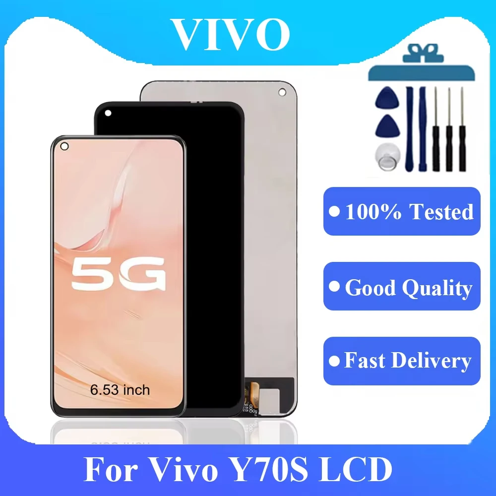 

6.53''NEW Original For Vivo Y70s LCD Display Touch Screen Digitizer Assembly For Vivo y70s V2002A LCD Display Touch Repair Parts