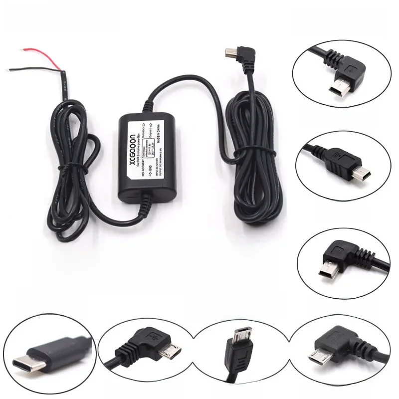 Kabel samochodowy DC 12V do 5V 2A 3.1M Mini / Micro / Type-C USB Hardwire Cord Automatyczne ładowanie do kamery samochodowej DVR — zdjęcie 2