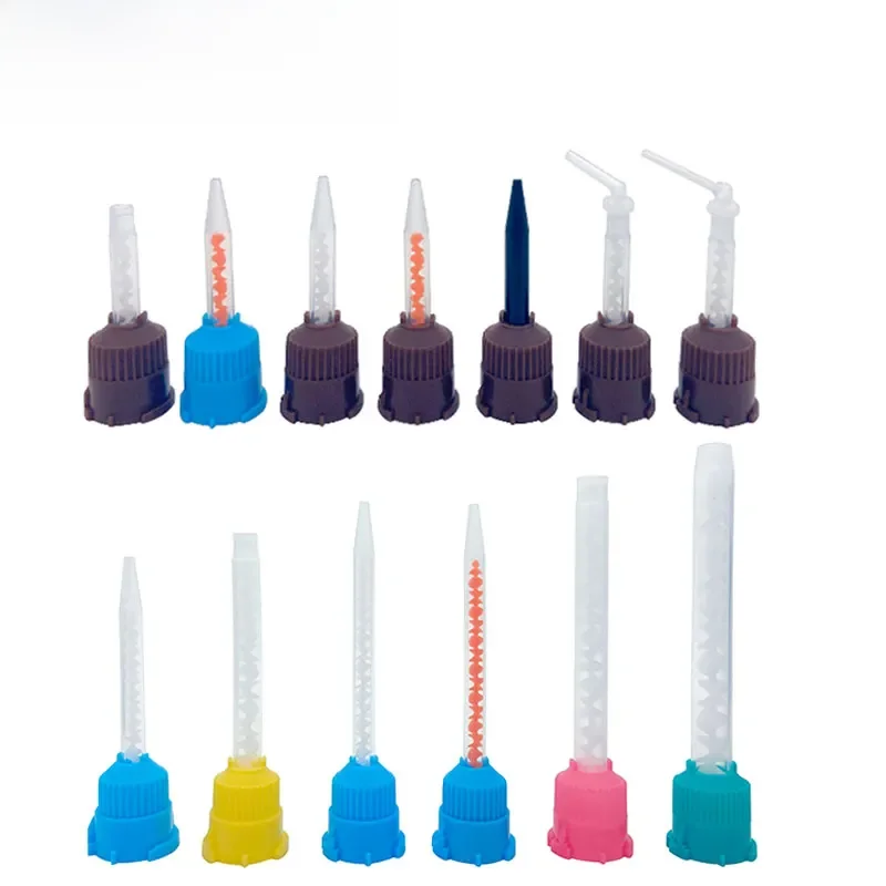 50/100pcs Dental Silikon kautschuk Förderkopf Einweg misch farbe Rohr Abform materialien Zahnmedizin