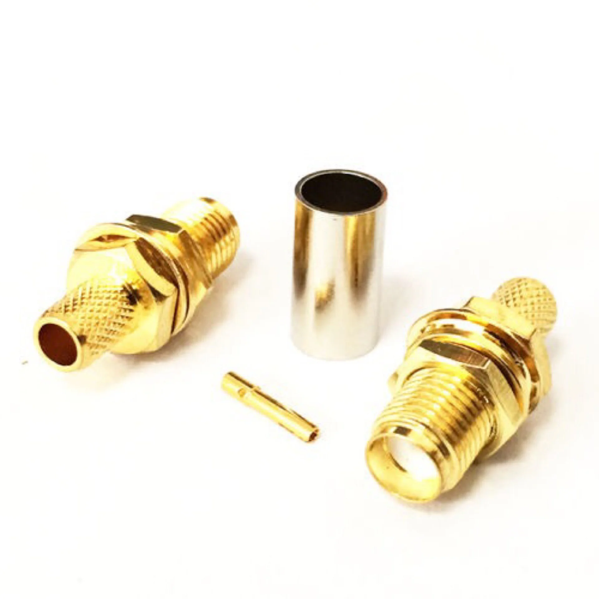 50PCS SMA-C-KY-3 Female Jack Crimp RF Crimp Connector For RG58 50- 3 Cable SMA-KY-3