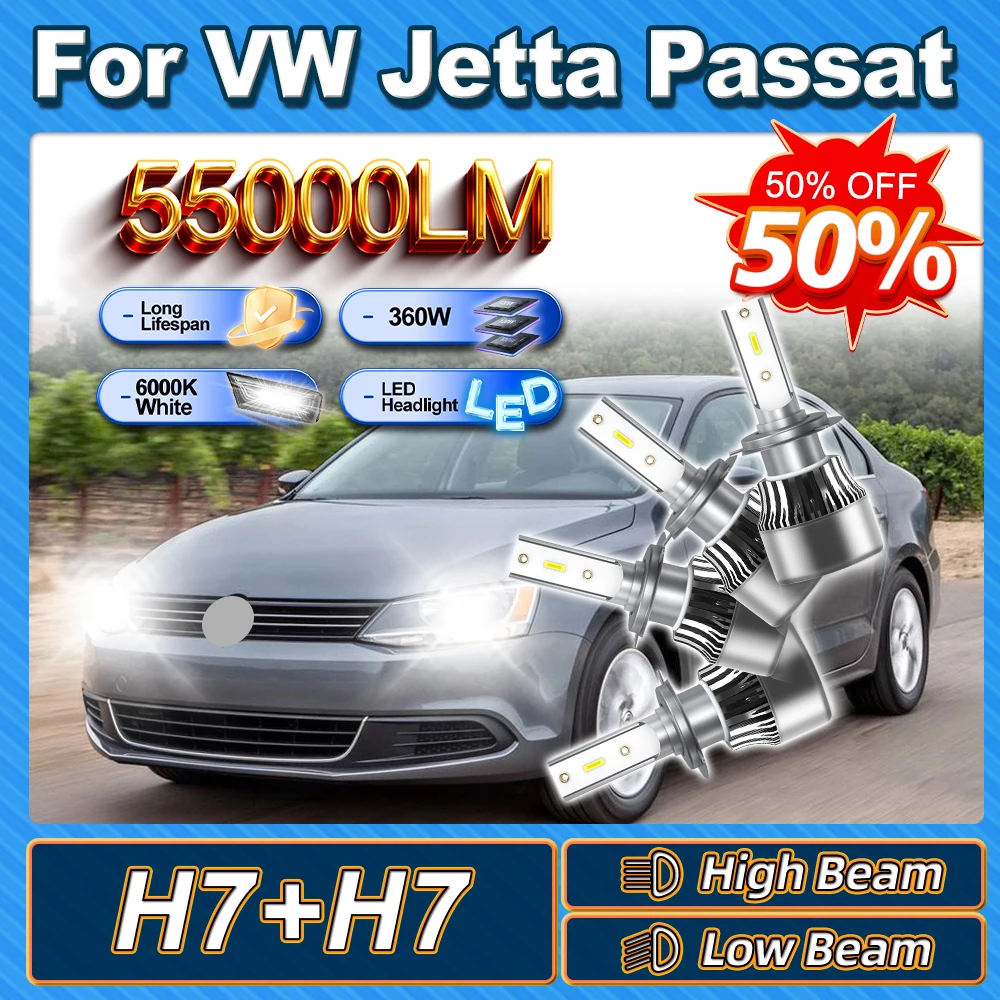 

For VW Jetta 2006 2007 2008 2009 2010 2011 2012 2013-2018 Passat 2002-2010 2011 2012 2013 2014 2015 H7 High Low Beam Headlight