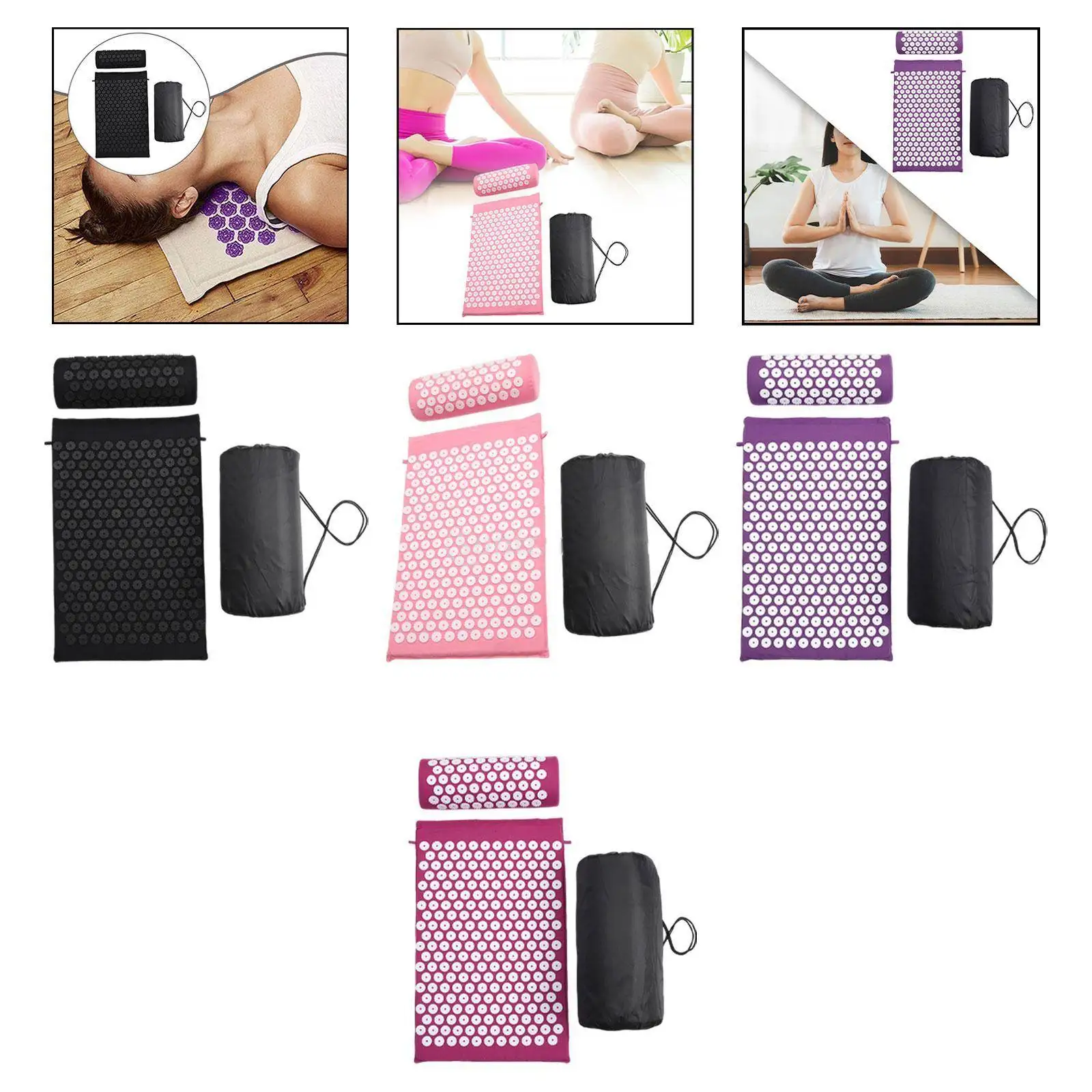 

Премиальный коврик для акупрессуры и набор подушек для массажа всего тела, ног, бедер, плеч, йоги, облегчение боли в спине, ручной массажный инструмент