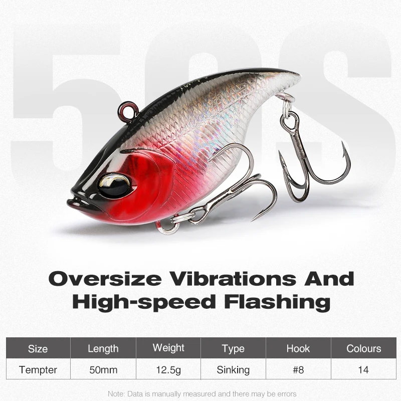 TSURINOYA 50S Vibration Fishing Lure Suit 5pcs 50mm 12.5g TEMPTER Spring Fishing VIB Hard Bait With Lure Box Lipless Tackle Kit