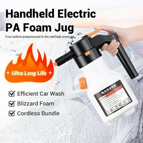 Imagen 2 del producto LEIBOO-pulverizador de espuma eléctrico potente de 2L, botella pulverizadora de espuma para nieve para lavado de coches, pulverizador de lavado automático recargable, accesorios para coche