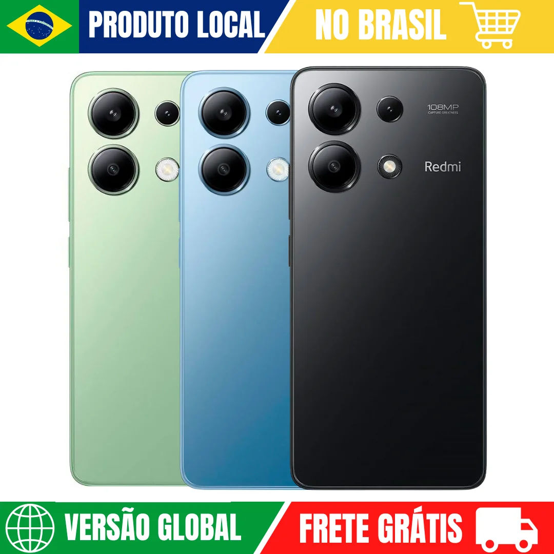 Xiaomi Redmi Note 13 128GB ROM / 6GB RAM Versão Global | Smartphone 4G , ROM Global , Câmera 108MP , Carregador 33W