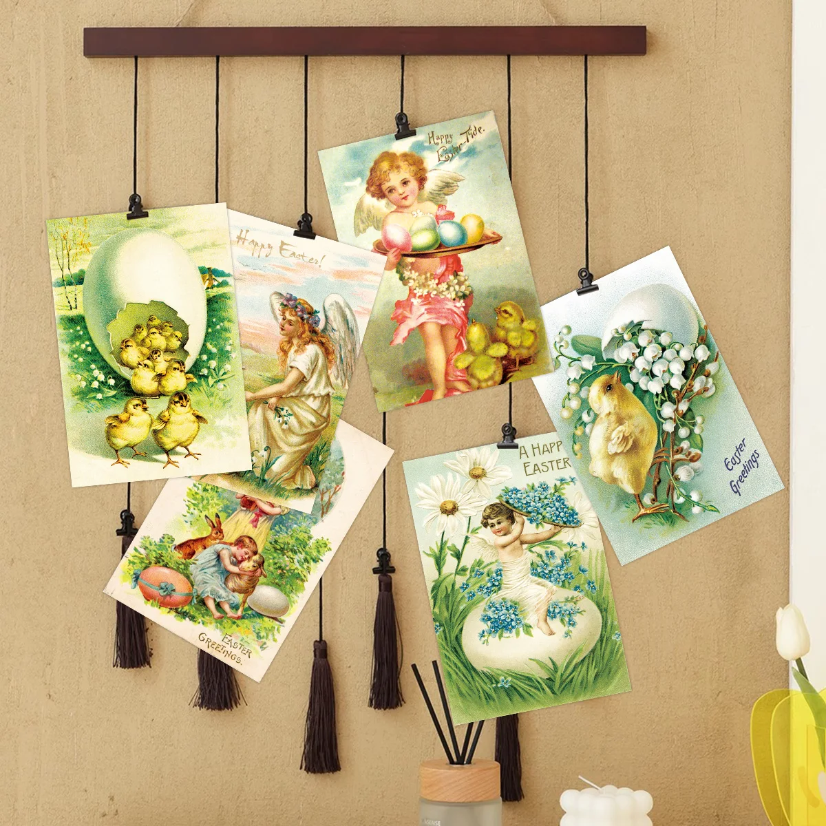 12pcs Vintage Easter Postcards,Assorted Victoria-Style Animal Printed Greeting Card without Envelope,Easter Gift Card for Friend