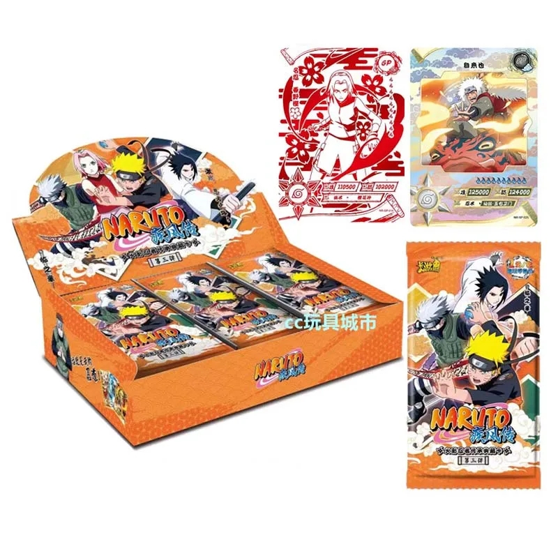 Naruto Collection Card Booster Box for Children, Brinquedos Periféricos Anime, Presentes de Aniversário, Kaiou, Tier1, Wave1, Jogos Bullet