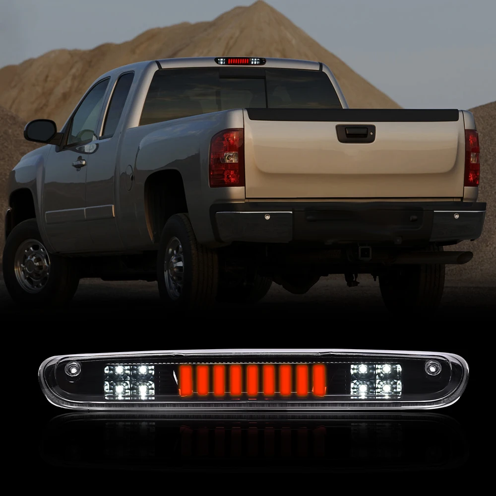 

3D Led 3Rd Tail Brake Light Cargo Lamp Assembly Fit for 07-13 Silverado/Sierra Waterproof Snowproof Dustproof Car Accessories