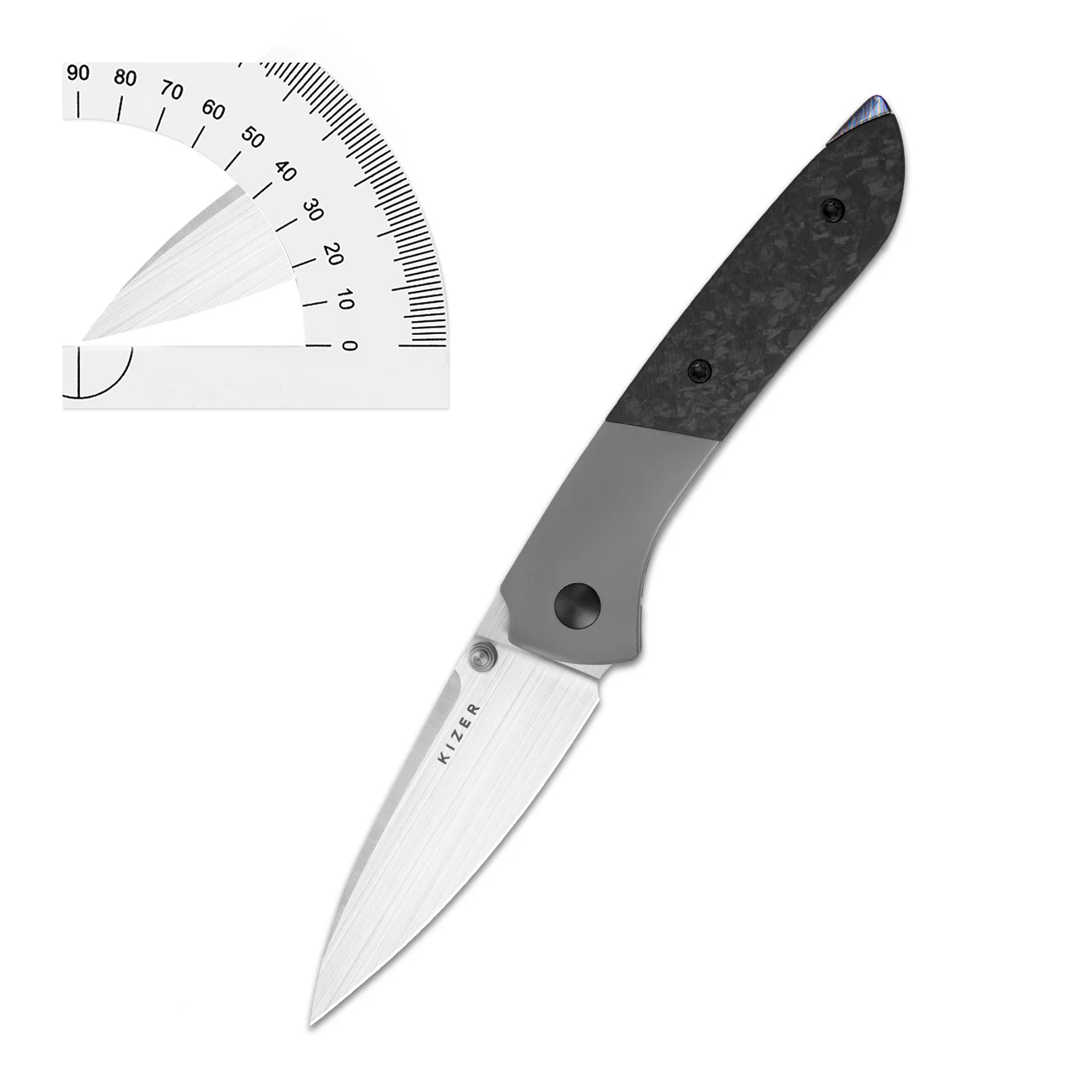 Kizer بقاء سكين للفرد Ki3690A1/Ki3690A2 Spitfire S35VN شفرة فولاذية مقبض تيتانيوم سكاكين الجيب التكتيكية 2025