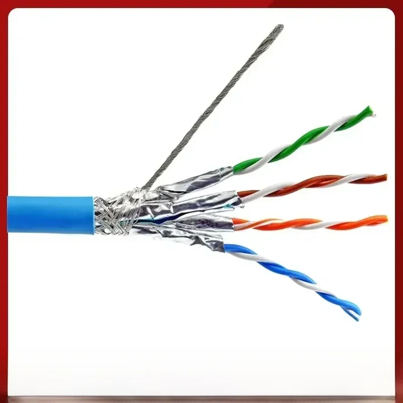 Kable Ethernet Cat6a 6A 30M 10m Sieć Cabo RJ45 S FTP Instalacja Podwójna osłona Miedź 23AWG 0,57mm 10G Przewód Lan — zdjęcie produktu 7
